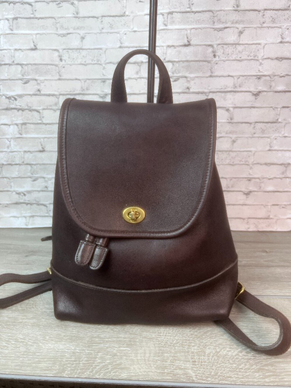 Mahogany Vintage Coach 9791 Daypack Backpack Dark Brown